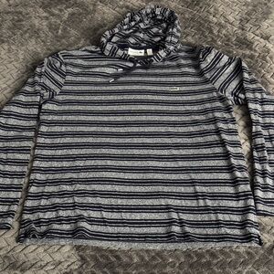 Lacoste Gray and Blue Striped Hoodie